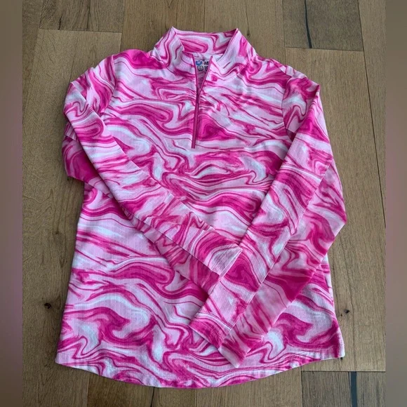 IBKUL Devin Hot Pink Quarter Zip Pullover Size M - Picture 1 of 9